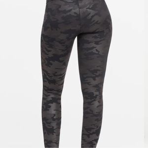 Camo faux leather Spanx leggings